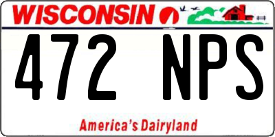 WI license plate 472NPS