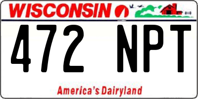 WI license plate 472NPT