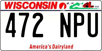 WI license plate 472NPU