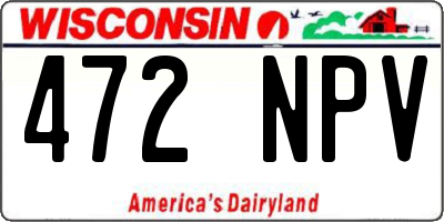 WI license plate 472NPV