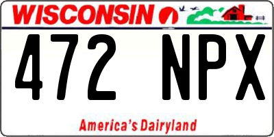 WI license plate 472NPX