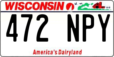 WI license plate 472NPY