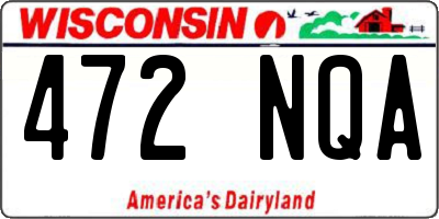 WI license plate 472NQA