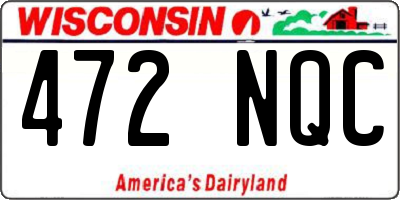 WI license plate 472NQC