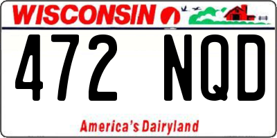 WI license plate 472NQD