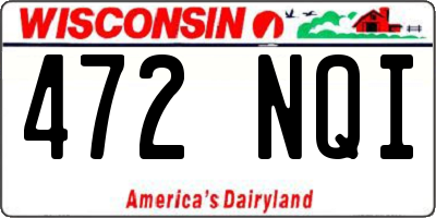 WI license plate 472NQI