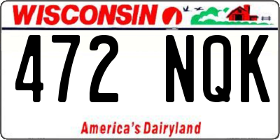 WI license plate 472NQK