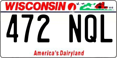 WI license plate 472NQL