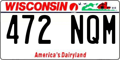 WI license plate 472NQM