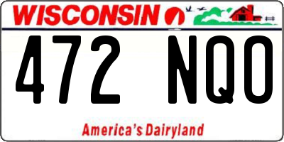 WI license plate 472NQO