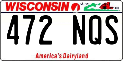 WI license plate 472NQS