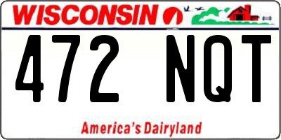 WI license plate 472NQT