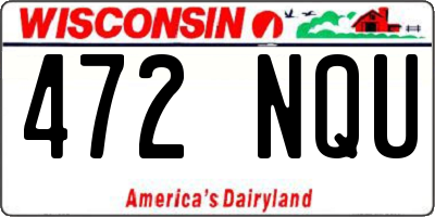 WI license plate 472NQU