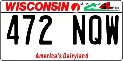 WI license plate 472NQW