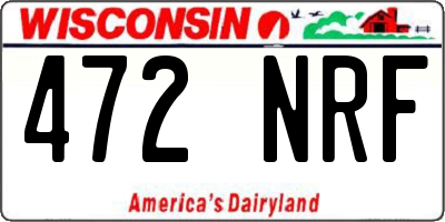WI license plate 472NRF