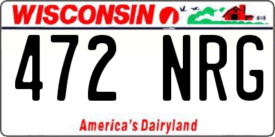 WI license plate 472NRG