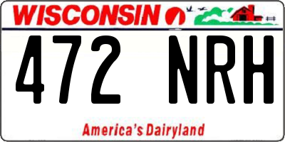 WI license plate 472NRH