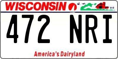 WI license plate 472NRI