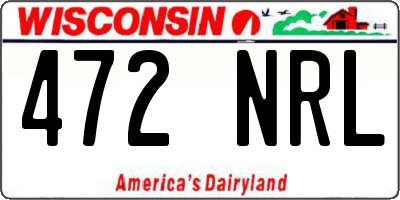 WI license plate 472NRL