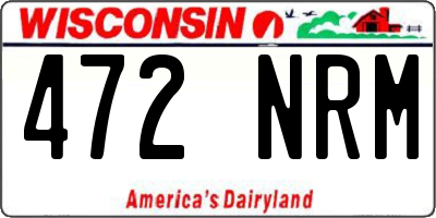 WI license plate 472NRM