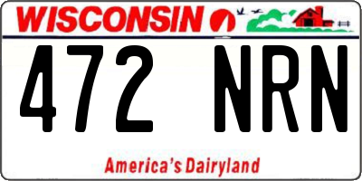WI license plate 472NRN