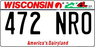 WI license plate 472NRO