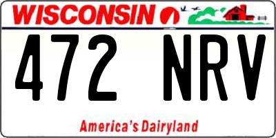 WI license plate 472NRV