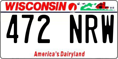 WI license plate 472NRW
