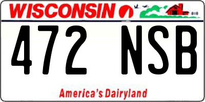 WI license plate 472NSB