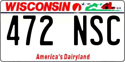 WI license plate 472NSC