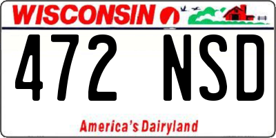WI license plate 472NSD