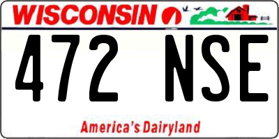 WI license plate 472NSE