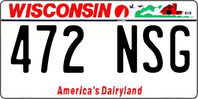 WI license plate 472NSG