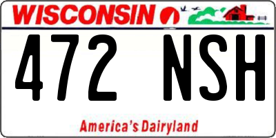 WI license plate 472NSH