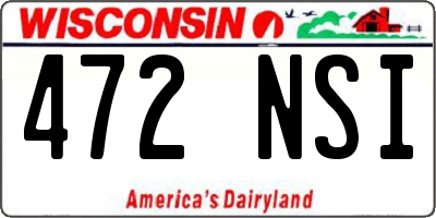WI license plate 472NSI