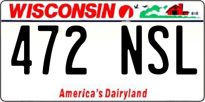 WI license plate 472NSL