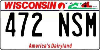 WI license plate 472NSM