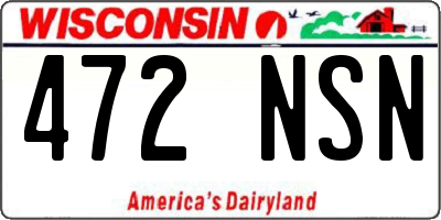 WI license plate 472NSN