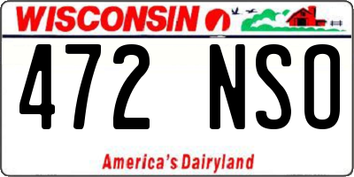 WI license plate 472NSO