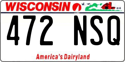 WI license plate 472NSQ