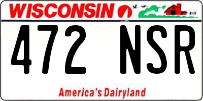WI license plate 472NSR