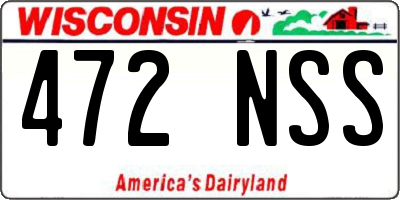 WI license plate 472NSS