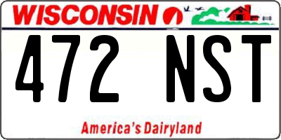 WI license plate 472NST