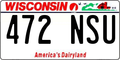 WI license plate 472NSU