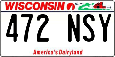 WI license plate 472NSY