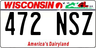 WI license plate 472NSZ
