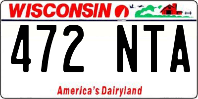 WI license plate 472NTA