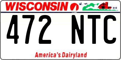 WI license plate 472NTC