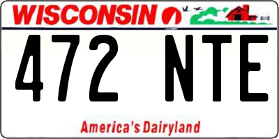 WI license plate 472NTE