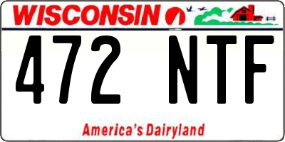 WI license plate 472NTF